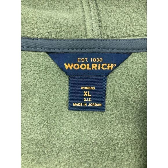 Woolrich green fleece zip up jacket with hood - Picture 5 of 5
